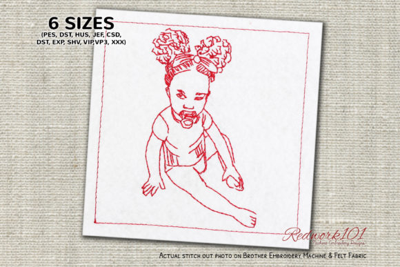 Baby Girl with Pacifier: A Sweet Redwork Review