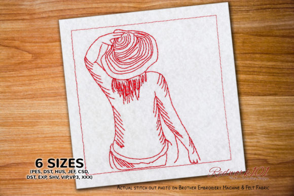Girl with Bare Back: A Redwork Gem for Craft Fairs