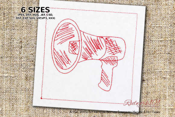 Police Megaphone: A Playful Redwork Design for Custom Gifts