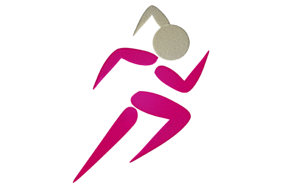 Woman Running: A Dynamic Embroidery Design for Active Apparel